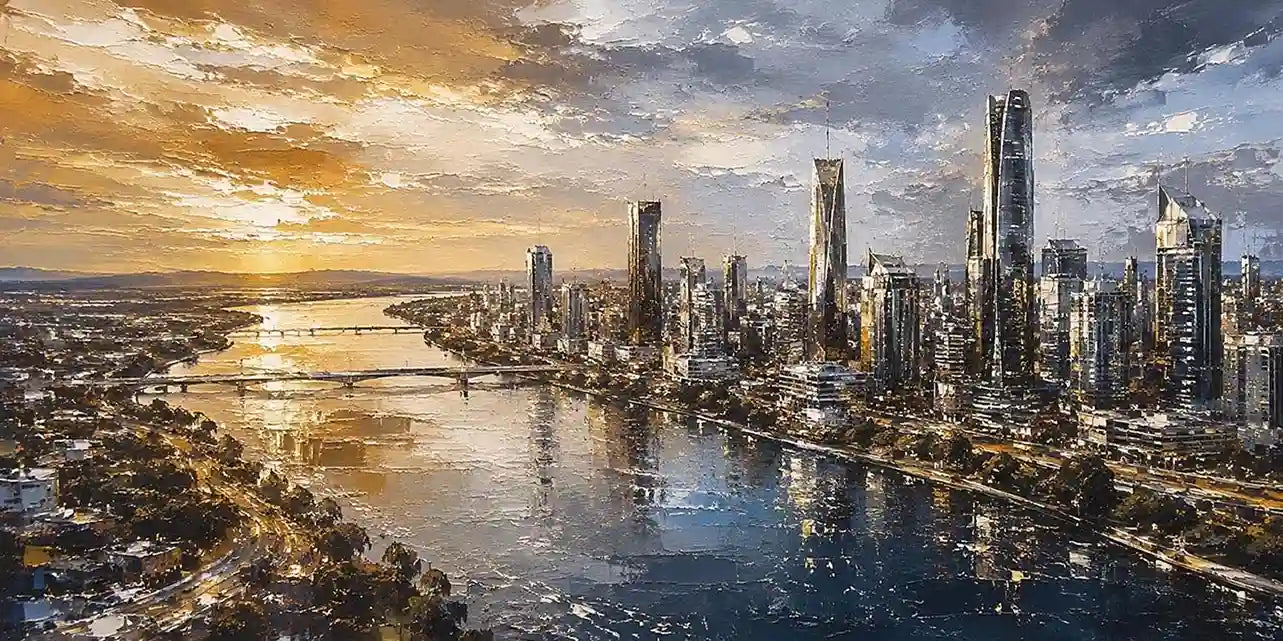 Harbor Glow Panoramic Canvas Print