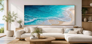 Aqua Drift Panoramic Canvas Print
