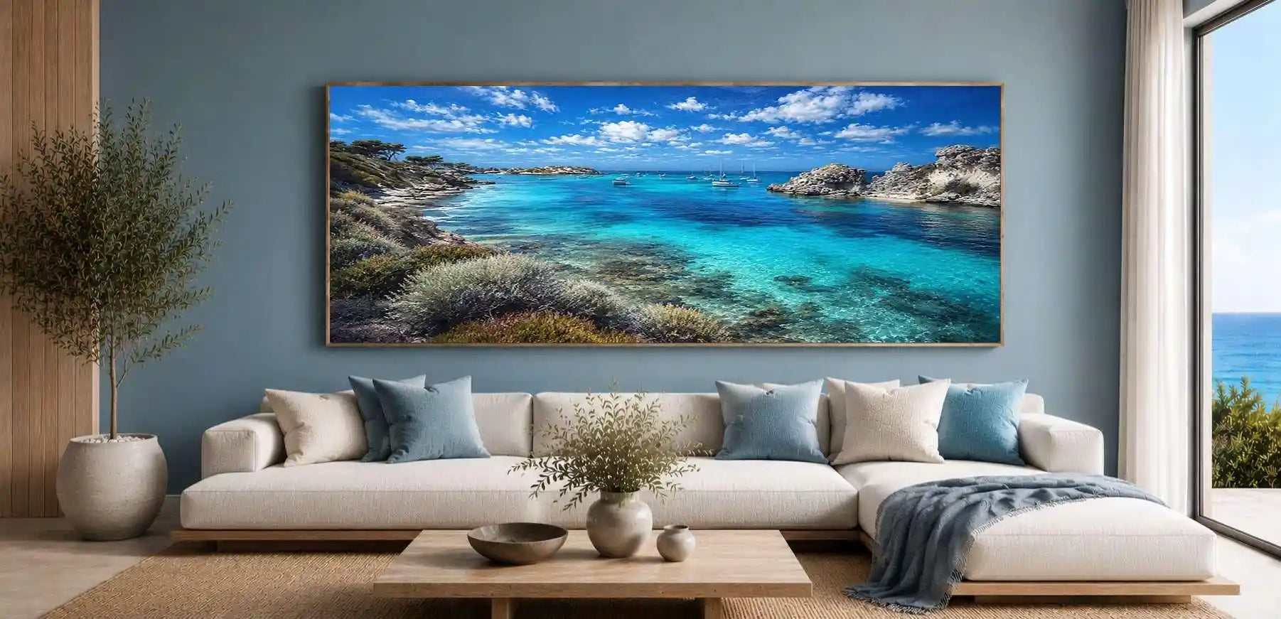 Rottnest Island Turquoise Ocean Bay Panoramic Canvas Print