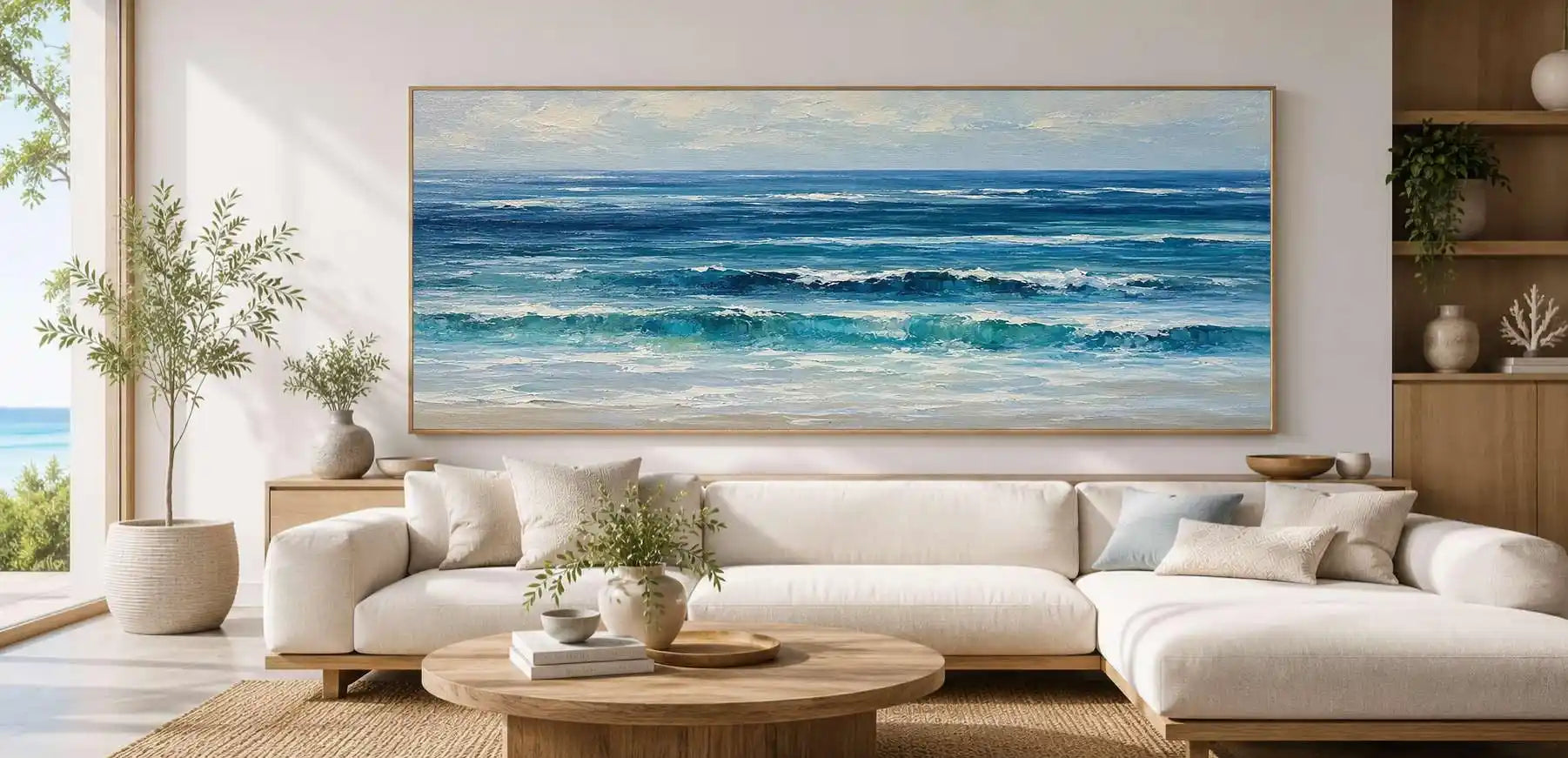 Ocean Rhythm Panoramic Canvas Print