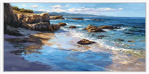 Rocky Coast Light Panoramic Canvas Print