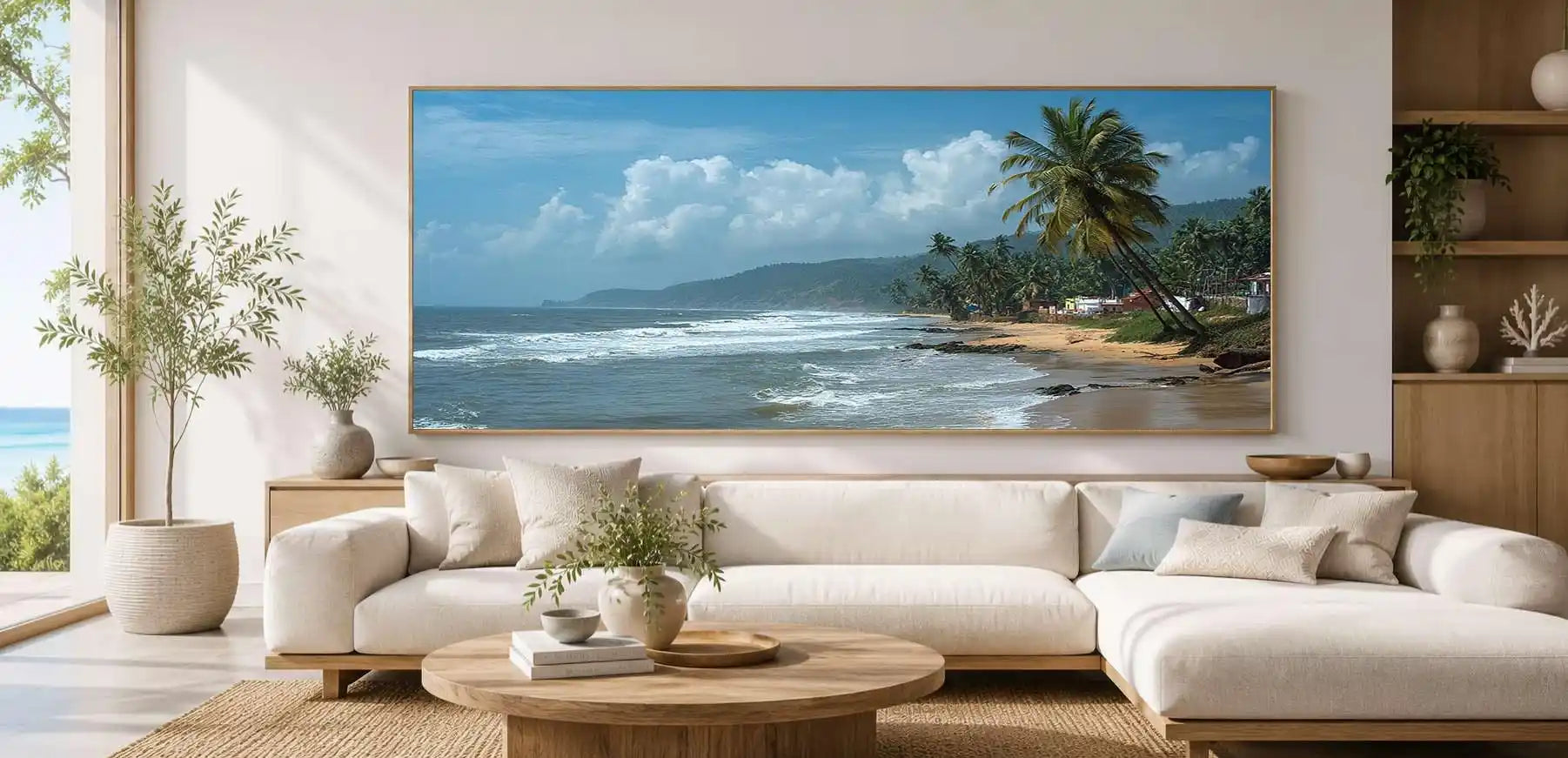 Palm Coast Calm Panoramic Canvas Print