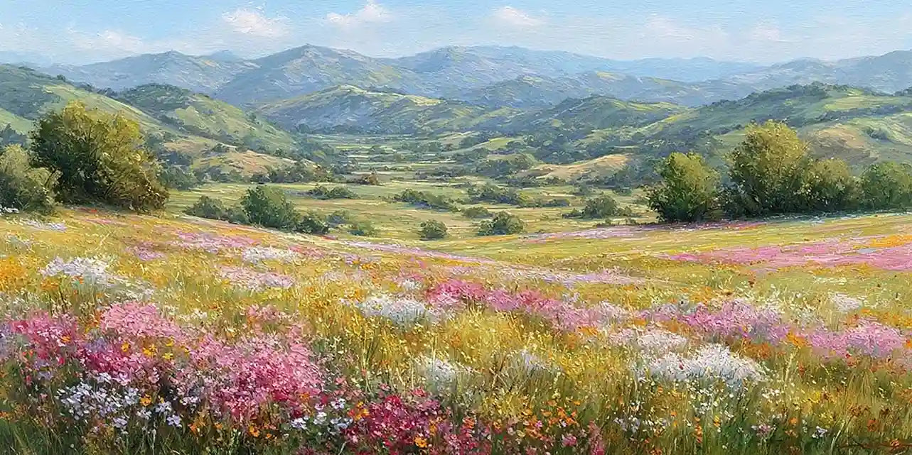 Meadow Horizon Panoramic Canvas Print