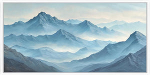 Moonlit Blue Peaks Panoramic Canvas Print