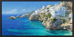Azure Cliff Coast Panoramic Canvas Print
