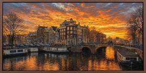 Amsterdam Sunset Panoramic Painting