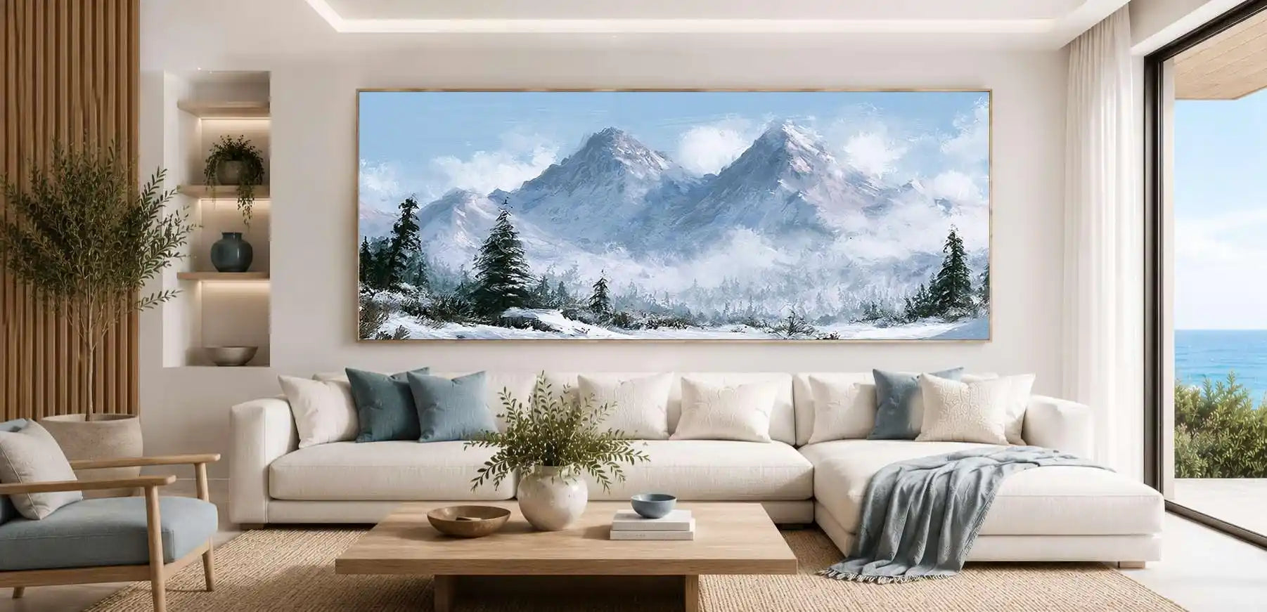 Winter Summit Veil Panoramic Canvas Print