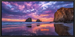 Violet Tide Reflection Panoramic Canvas Print