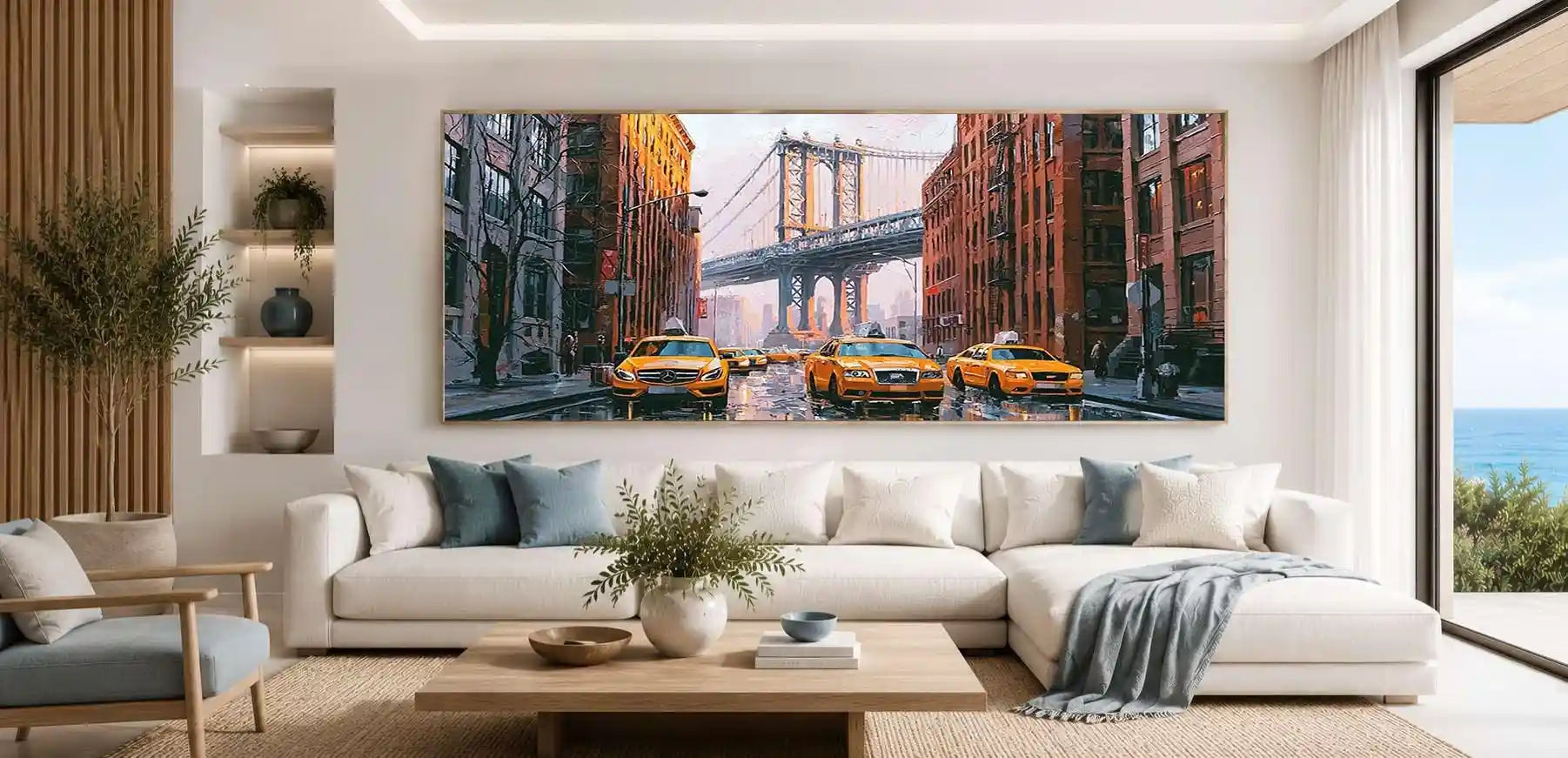 Urban Golden Rush Panoramic Canvas Print