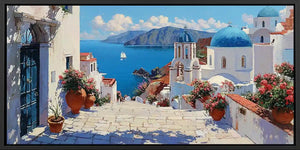 Santorini Dream Panoramic Canvas Print