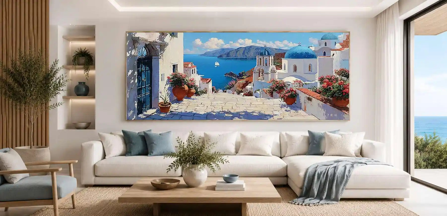 Santorini Dream Panoramic Canvas Print