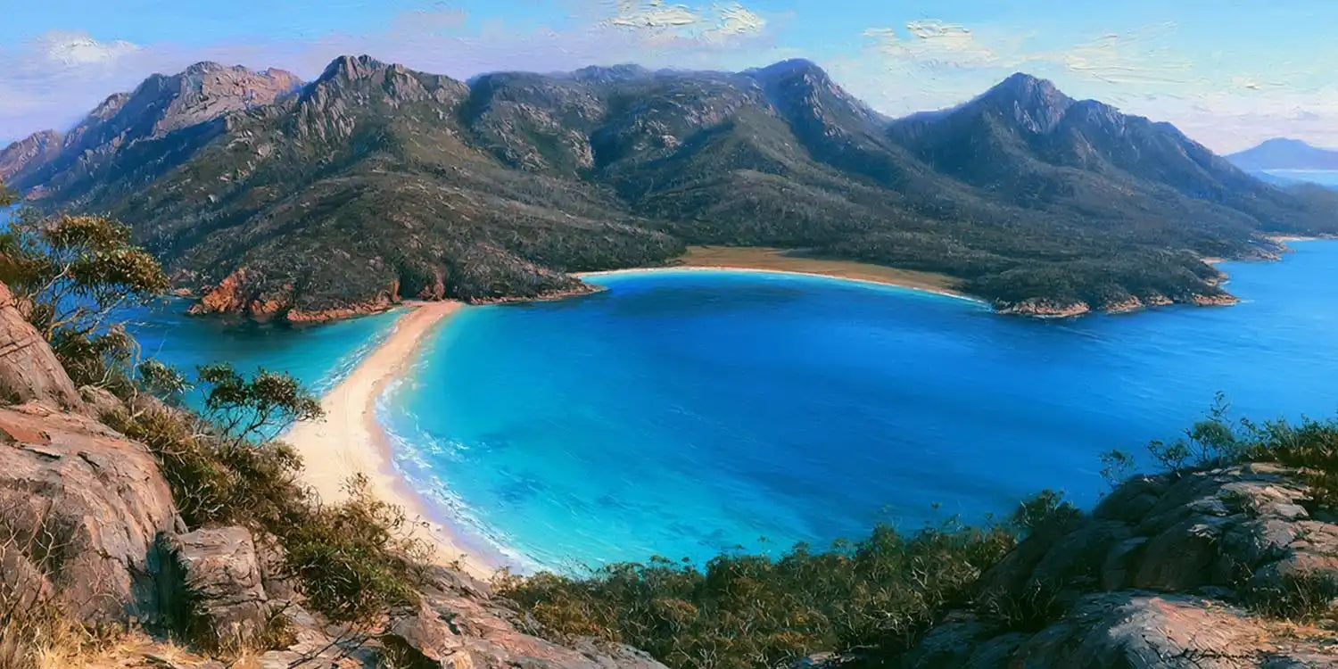 Wineglass Bay Tasmania Panorama Canvas Print