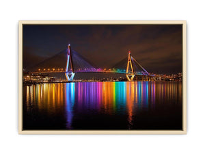 Anzac bridge Syney illuminated at Night Art Print