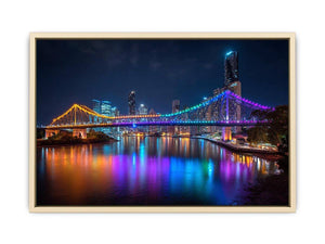 Story Bridge Illuminated at Night Art Print