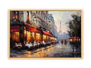Paris Street Cafe Streched canvas