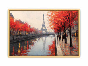 Paris in Autumn Glow Streched canvas