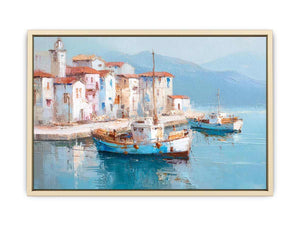 Greek island harbor Art Print