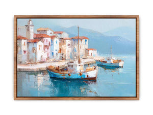 Greek island harbor Poster
