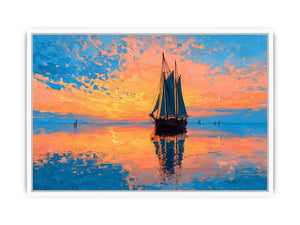 Sunetset Sailing Framed Print