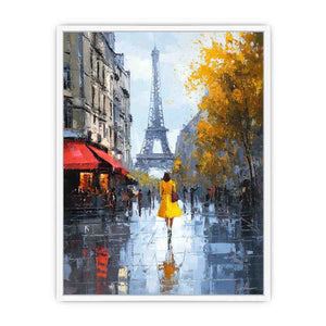 Elegant Walk in Paris Framed Print