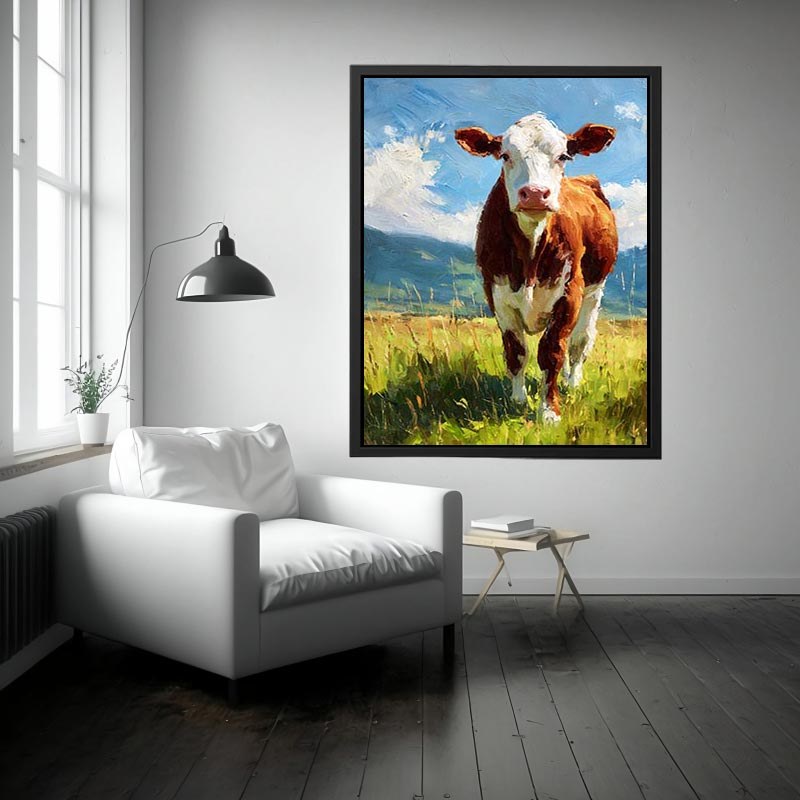 Cow Peaceful Graze Painting