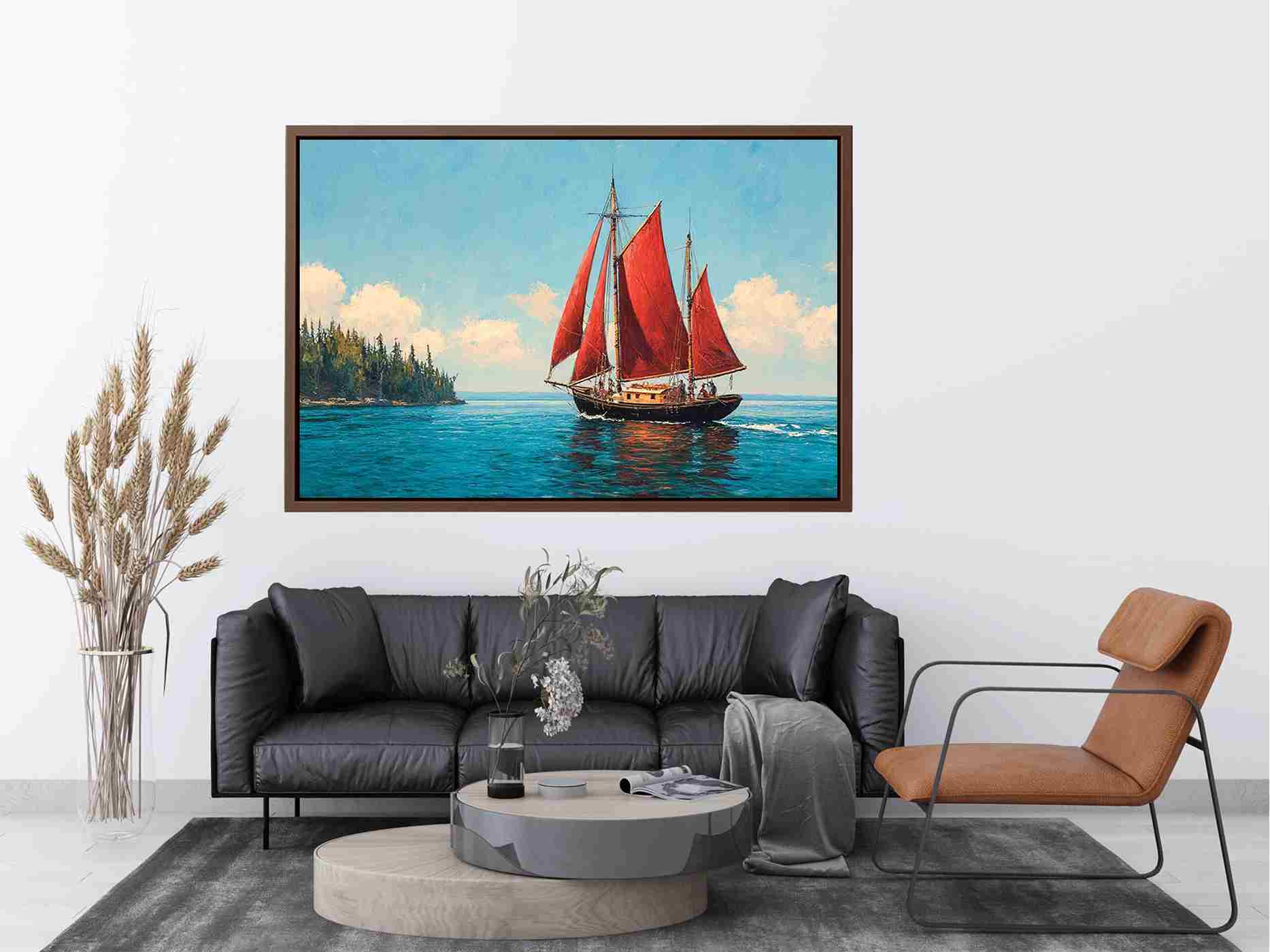 Red sailboat Painting