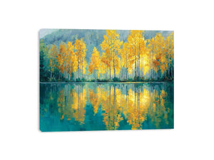 Golden Forest Reflections Framed Print