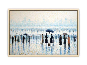 Beachside Umbrealas Art Print
