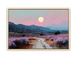 Moonlit Lavender Fields Art Print
