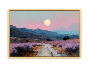 Moonlit Lavender Fields Streched canvas