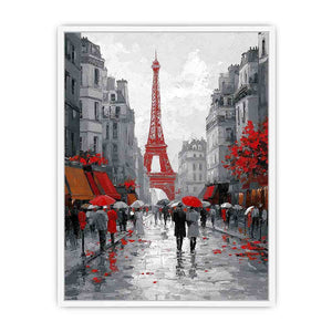 Abstract Paris Romance Framed Print