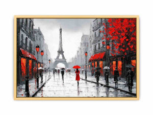 Romantic Paris Street Streched canvas