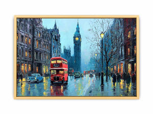 Red Bus in London Streched canvas