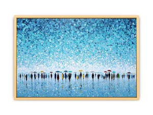 Abstract Umbrella Scene Streched canvas