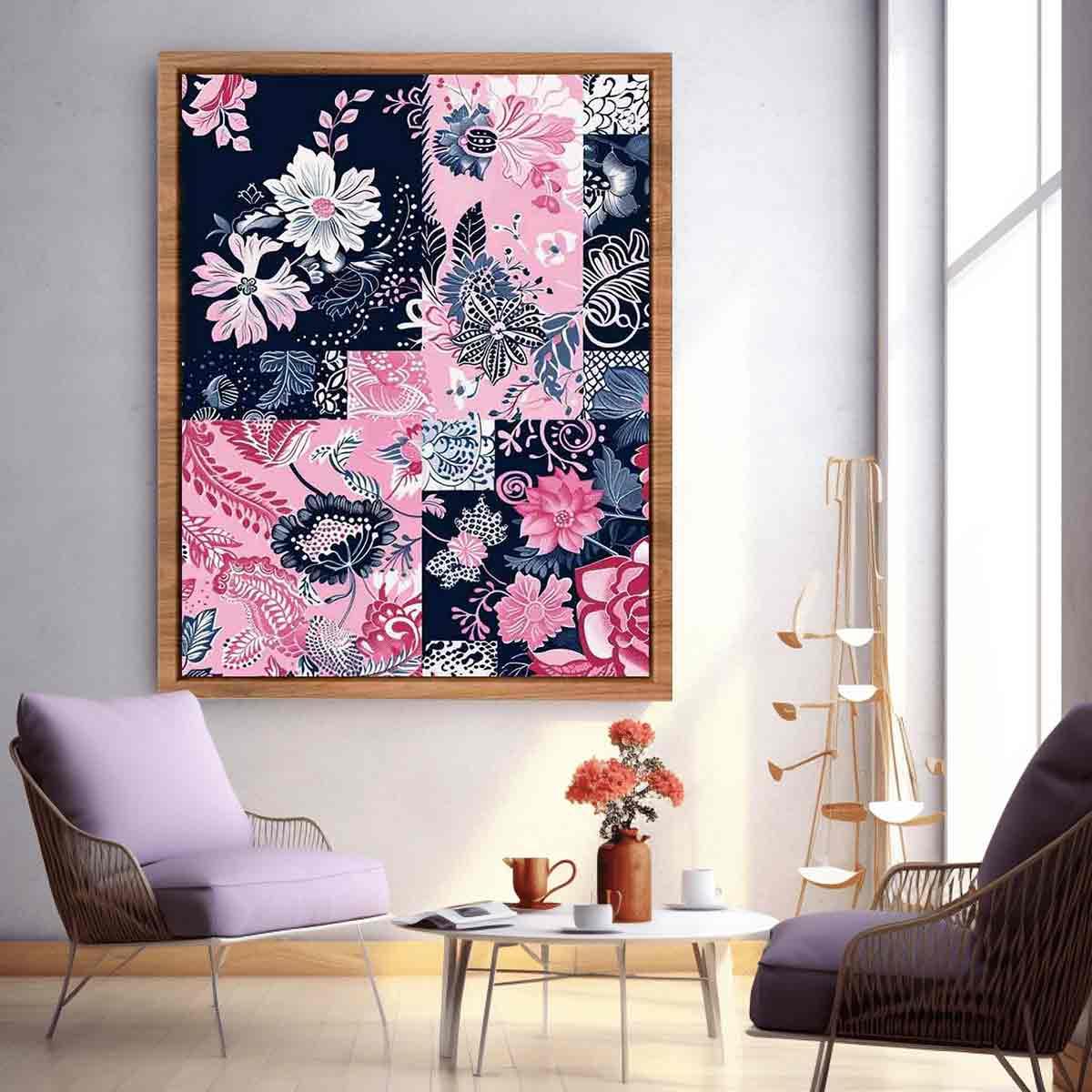 Pink Blue Patchwork