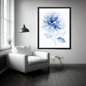 Watercolor Blue Flower