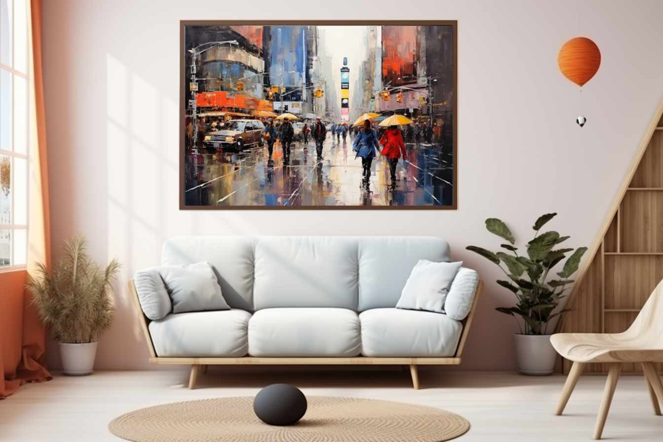 Umbrellas In New York street