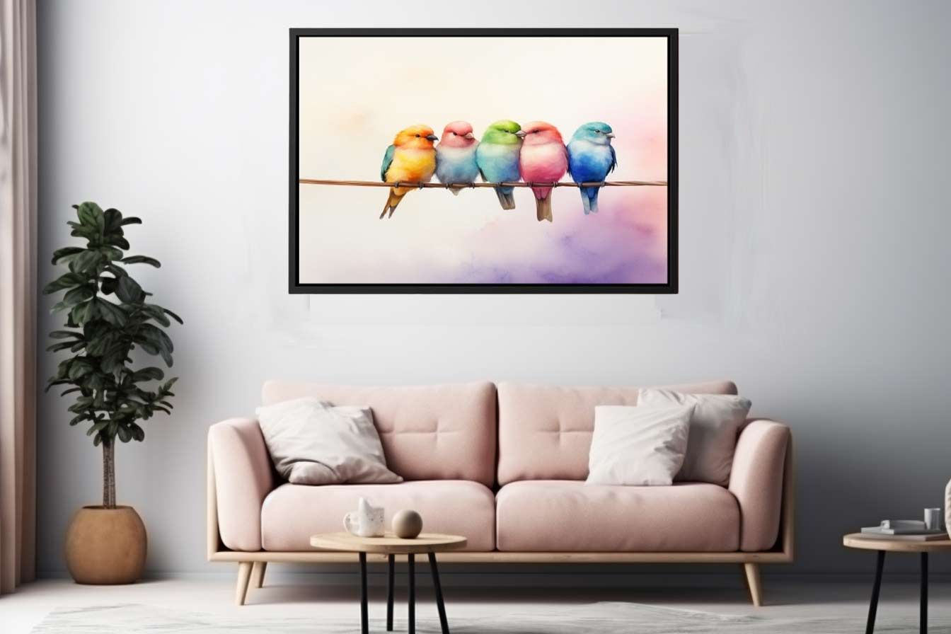 Minimal Birds on Wire Scene
