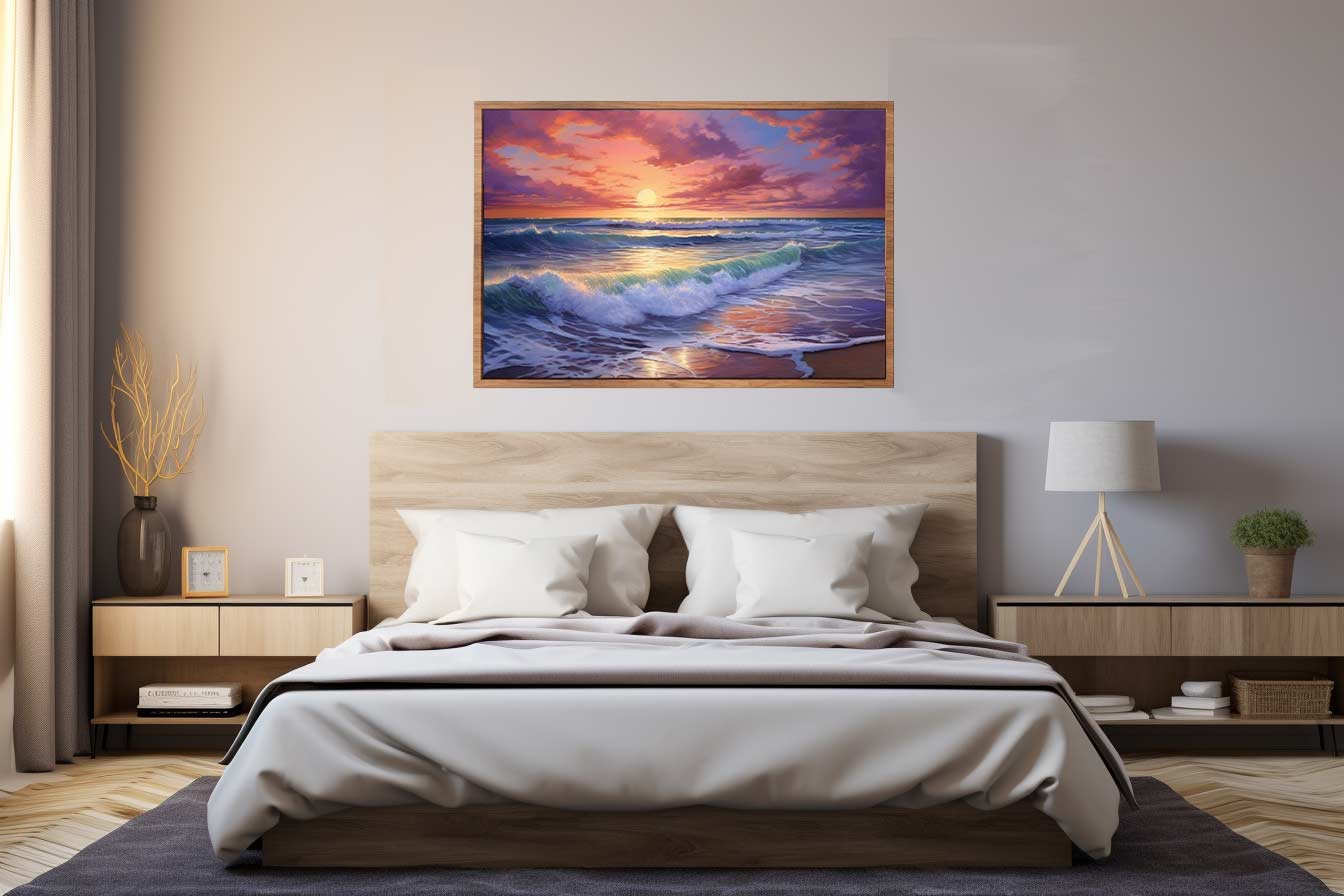 Beach Sunset Painting Art Print