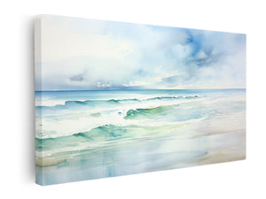 Watercolor Beach Art canvas Print