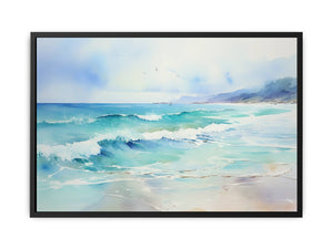 Watercolor Beach Painting canvas Print