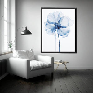Blue Watercolor Flower Fine