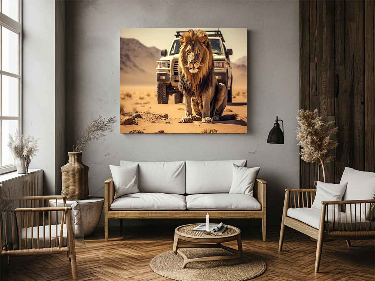 Big Lion In Desert