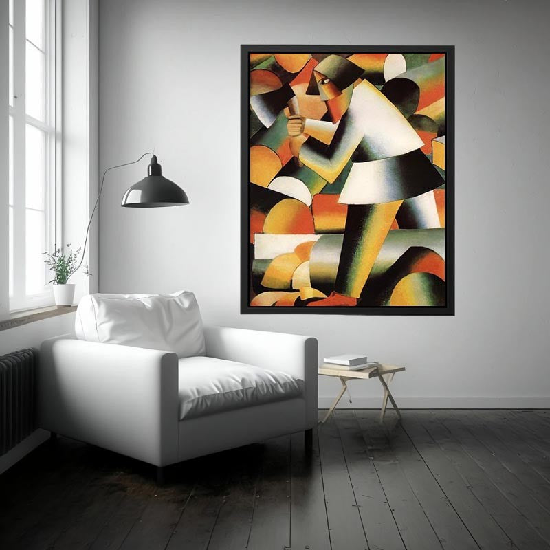 The Woodcutter by Kasimir Malevich Painting