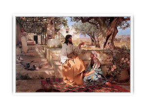 Christ in the House of Martha and Mary Framed Print