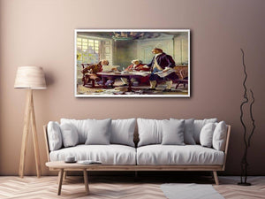 Writing the Declaration of Independence in 1776 by Jean-Leon Gerome Painting