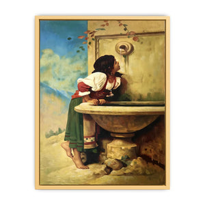 Roman Girl at a Fountain Streched canvas