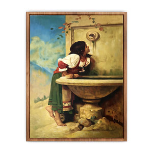Roman Girl at a Fountain Poster