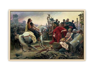 Vercingetorix throws down his arms at the feet of Julius Caesar Art Print