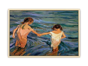 Children in the Sea by Joaquin Sorolla y Bastida Art Print